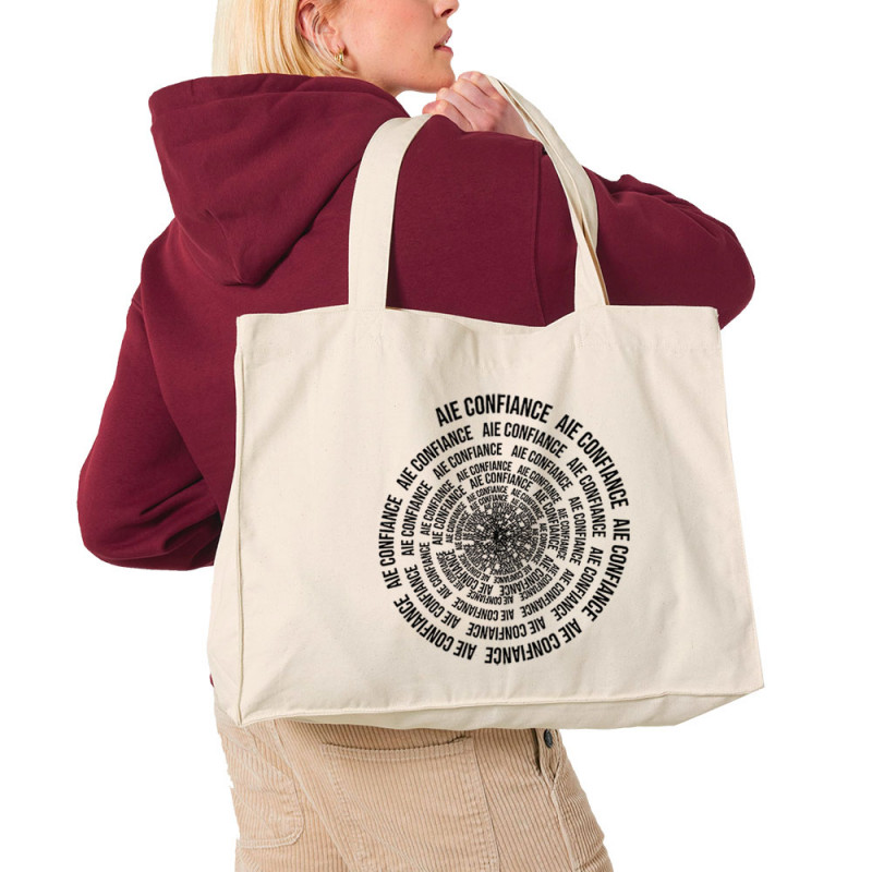 Grand sac shopping en toile recyclé naturel Aie confiance (Gondrax,Slogans Débiles,Humour)