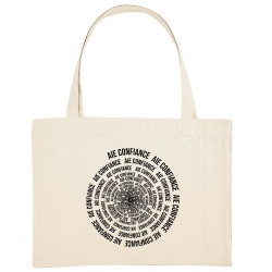 Grand sac shopping en toile recyclé naturel Aie confiance (Gondrax,Slogans Débiles,Humour)