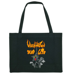 Grand sac shopping en toile recyclé noir Washington Dead Cats - Hanged Cat (Washington Dead Cats)