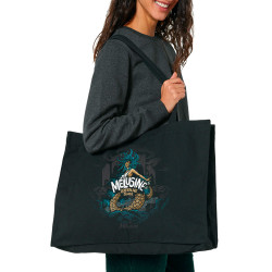 Grand sac shopping en toile recyclé noir Mélusine (Mélusine,Alcool)