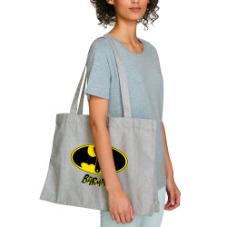 Grand sac shopping en toile recyclé gris chiné Barman (Gondrax,Alcool,Détournements)
