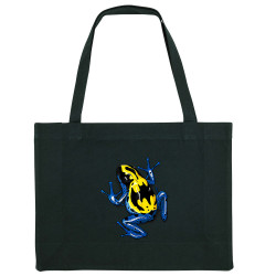 Grand sac shopping en toile recyclé noir DendroBat (Mr Mouton,Animaux)