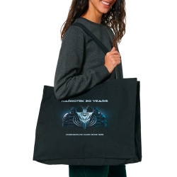 Grand sac shopping en toile recyclé noir Narkotek - 20 years (Narkotek)