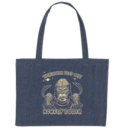 Grand sac shopping en toile recyclé bleu nuit Washington Dead Cats - Monkey Brain (Washington Dead Cats)