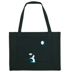 Grand sac shopping en toile recyclé noir Dog Moon Baballe (Gondrax,Humour,Animaux)