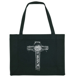 Grand sac shopping en toile recyclé noir Black Bomb A - Addict (Black Bomb A)