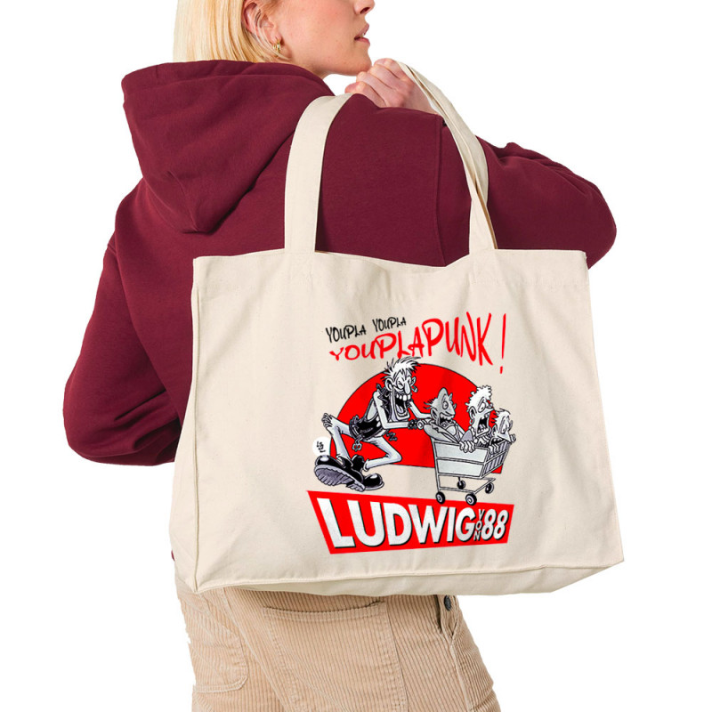 Grand sac shopping en toile recyclé naturel Youplapunk (Ludwig Von 88,Rock & Punk,Laul)