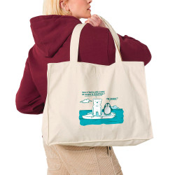 Grand sac shopping en toile recyclé naturel Couper le chauffage (Gondrax,Animaux,Ecologie)