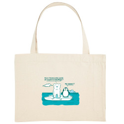 Grand sac shopping en toile recyclé naturel Couper le chauffage (Gondrax,Animaux,Ecologie)