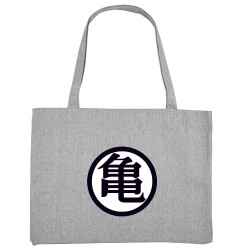 Grand sac shopping en toile recyclé gris chiné Goku (Films/Séries,Manga Kawaï japan)