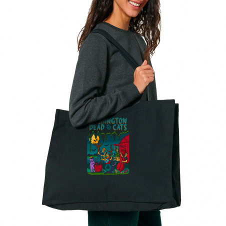 Grand sac shopping en toile recyclé noir Washington Dead Cats - Acoustic (Washington Dead Cats)