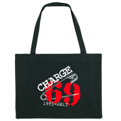 Grand sac shopping en toile recyclé noir Charge 69 - 1993-2013 (Charge 69)