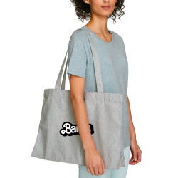 Grand sac shopping en toile recyclé gris chiné barbu (Gondrax,Humour,Détournements)