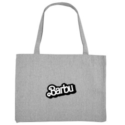 Grand sac shopping en toile recyclé gris chiné barbu (Gondrax,Humour,Détournements)