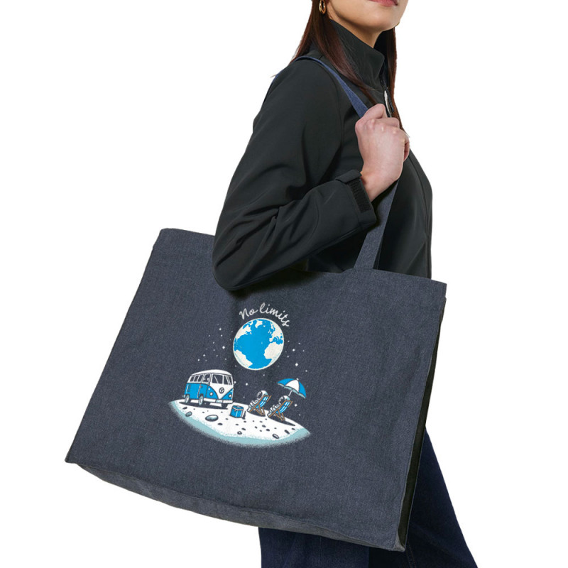 Grand sac shopping en toile recyclé bleu nuit No Limit (Ted Boundy,Humour)