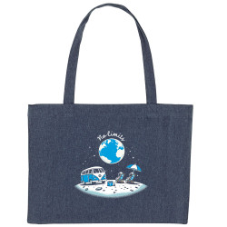 Grand sac shopping en toile recyclé bleu nuit No Limit (Ted Boundy,Humour)