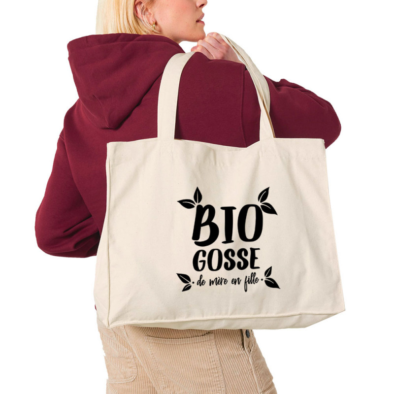 Grand sac shopping en toile recyclé naturel Bio gosse de mère en fille (Zewa,Humour,Slogans Débiles,Bébés)