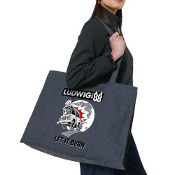 Grand sac shopping en toile recyclé bleu nuit Let It Burn (Ludwig Von 88,Rock & Punk,Laul)