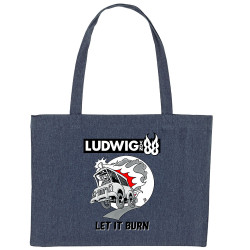 Grand sac shopping en toile recyclé bleu nuit Let It Burn (Ludwig Von 88,Rock & Punk,Laul)