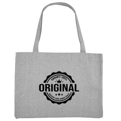 Grand sac shopping en toile recyclé gris chiné Original (Homme) (Gondrax,Humour,Slogans Débiles)