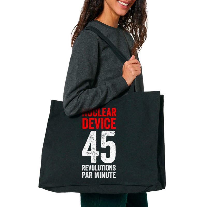 Grand sac shopping en toile recyclé noir Nuclear Device - 45 révolutions (Nuclear Device)