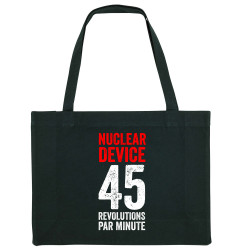 Grand sac shopping en toile recyclé noir Nuclear Device - 45 révolutions (Nuclear Device)