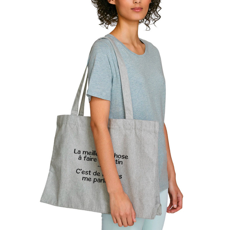 Grand sac shopping en toile recyclé gris chiné Ne pas me parler (Gondrax,Humour,Slogans Débiles)