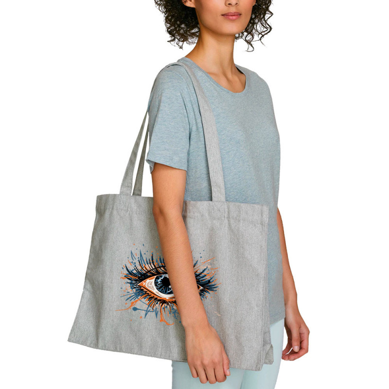Grand sac shopping en toile recyclé gris chiné Œil Splash (Zewa,Divers)