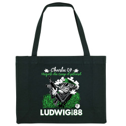 Grand sac shopping en toile recyclé noir Charlu 07 (Ludwig Von 88,Laul)