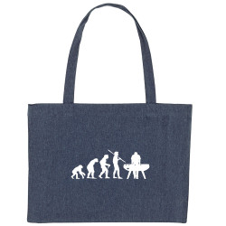 Grand sac shopping en toile recyclé bleu nuit Evolution Baby-Foot (Baby-Foot,Evolution)