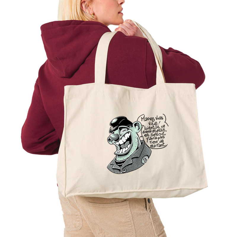 Grand sac shopping en toile recyclé naturel Marrez-vous (Laul)