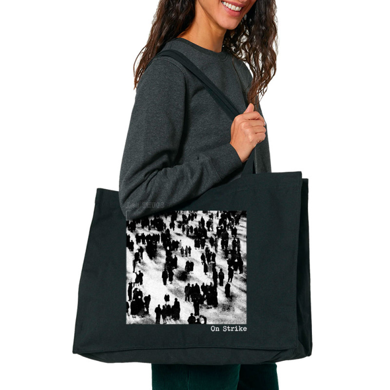 Grand sac shopping en toile recyclé noir Les Thugs - On Strike (Les Thugs)