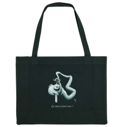 Grand sac shopping en toile recyclé noir Ça sera sans moi (Laul)