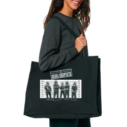 Grand sac shopping en toile recyclé noir Usual Suspects Police (Gondrax,Slogans engagés,Détournements)