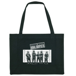 Grand sac shopping en toile recyclé noir Usual Suspects Police (Gondrax,Slogans engagés,Détournements)