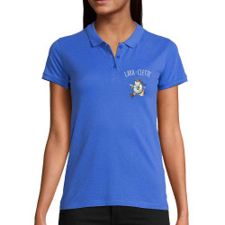 Polo femme coton bio bleu royal Lara-Clette (A²,Films/Séries,Humour)