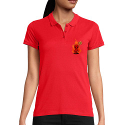 Polo femme coton bio rouge Satanik le Système (Gondrax,Humour,Slogans Débiles)