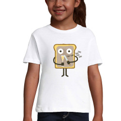 T-shirt fillette blanc Toast (Fruits & Légumes,Alex Kidd)