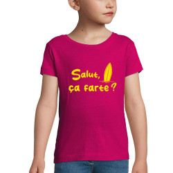 T-shirt fillette rose fushia Salut ça farte (Gondrax,Slogans Débiles,Films/Séries,Skate)