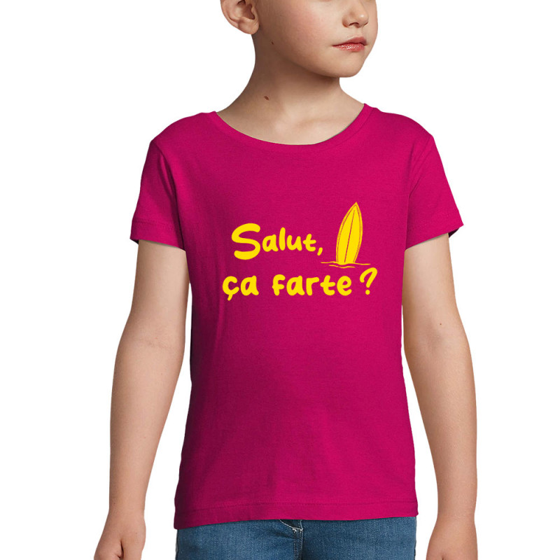 T-shirt fillette rose fushia Salut ça farte (Gondrax,Slogans Débiles,Films/Séries,Skate)