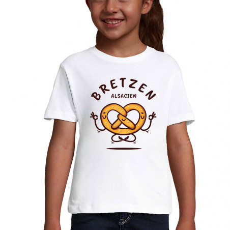 T-shirt fillette blanc Bretzen Alsacien (Baxt,Humour,Fruits & Légumes)