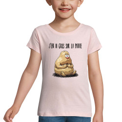 T-shirt fillette rose pale Gros sur la patate (Gondrax,Humour,Fruits & Légumes)