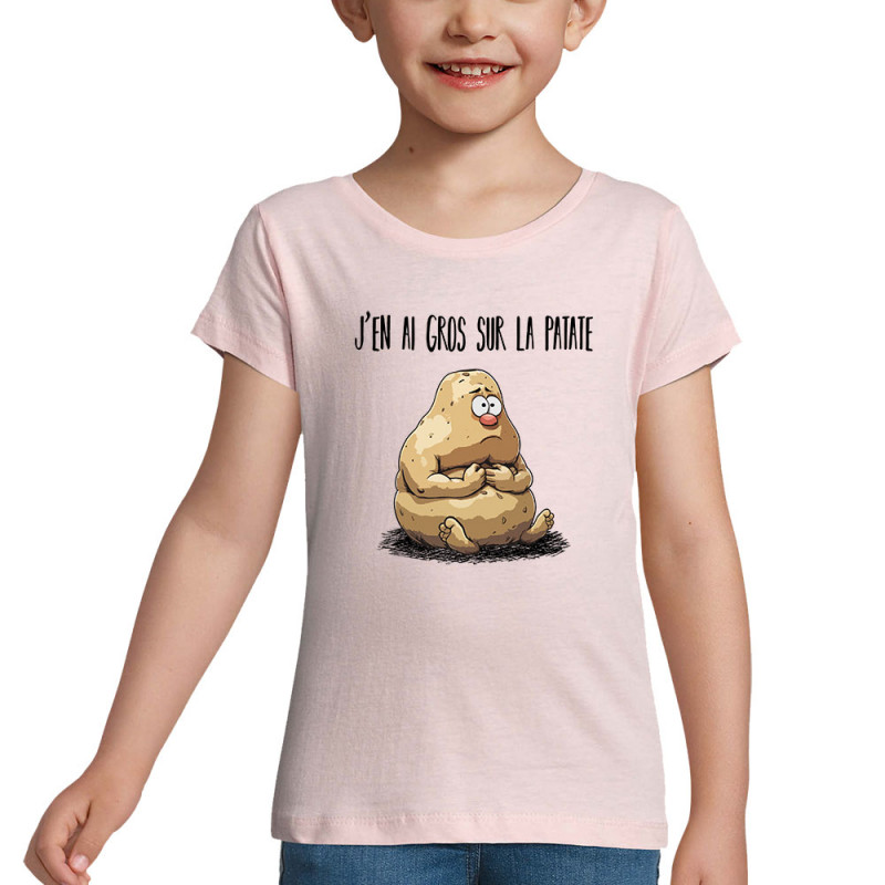 T-shirt fillette rose pale Gros sur la patate (Gondrax,Humour,Fruits & Légumes)