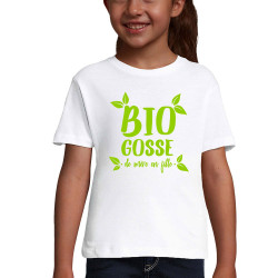 T-shirt fillette blanc Bio gosse de mère en fille (Zewa,Humour,Slogans Débiles,Bébés)