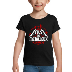 T-shirt fillette noir Fils de métalleux (Gondrax,Humour,Rock & Punk,Bébés)
