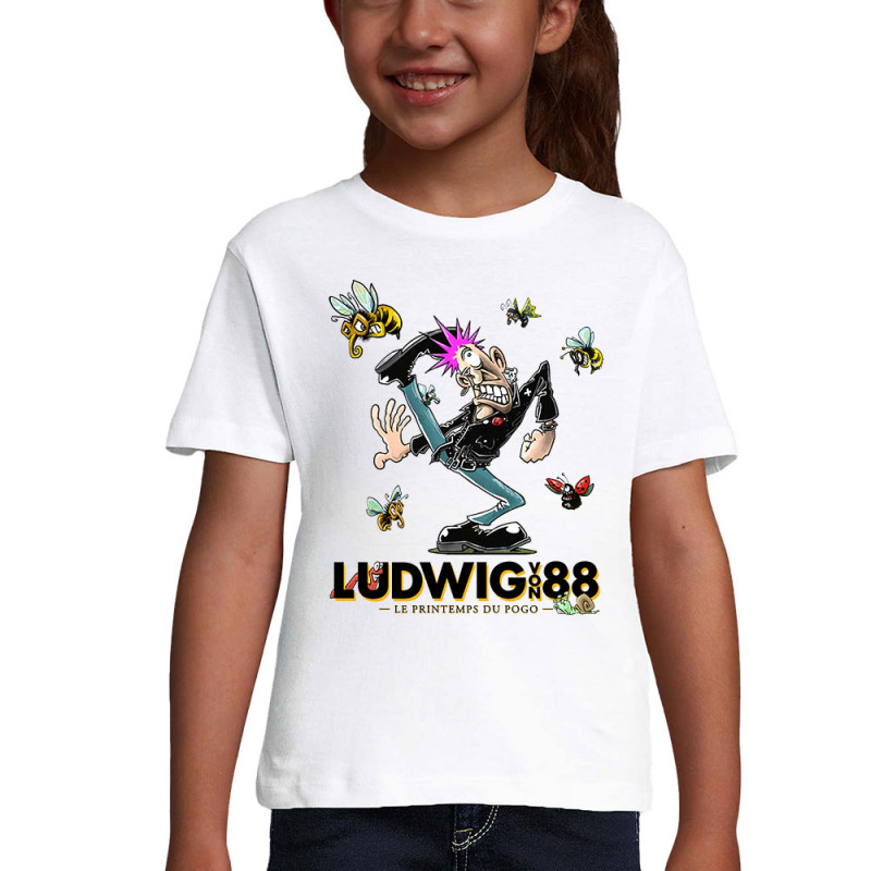 T-shirt fillette blanc Le printemps du pogo 2 (Ludwig Von 88,Laul)