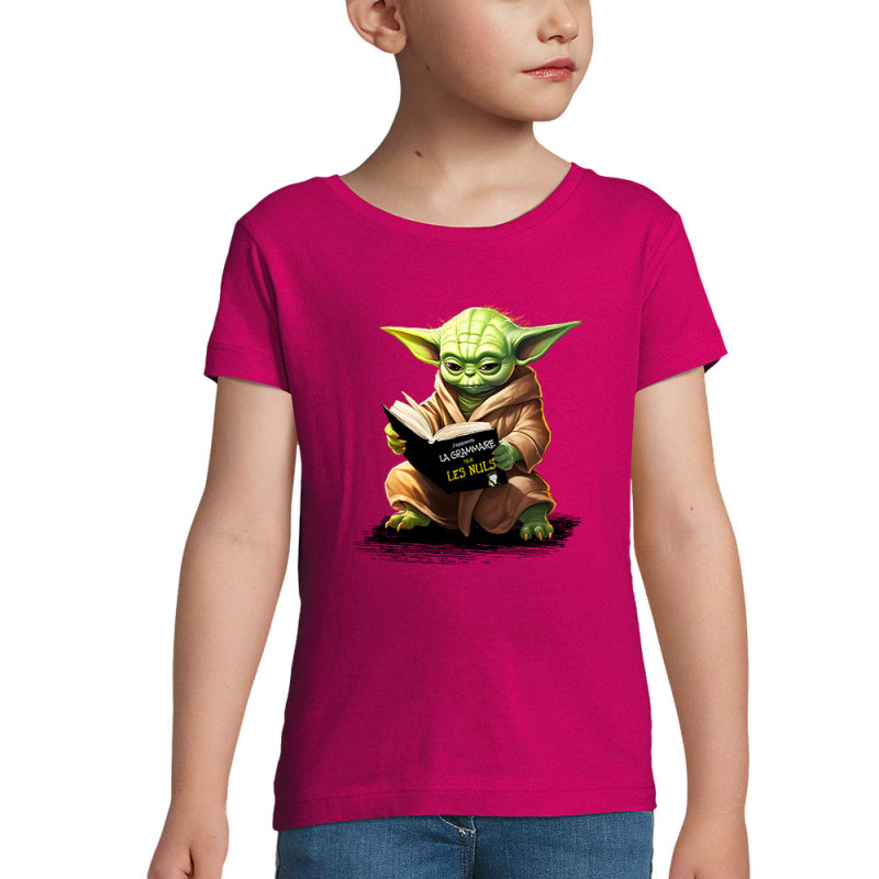 T-shirt fillette rose fushia Yoda pour les nuls (Gondrax,Films/Séries,Humour,Star Wars)