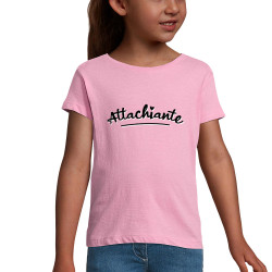 T-shirt fillette rose Attachiante (Gondrax,Humour,Slogans Débiles)