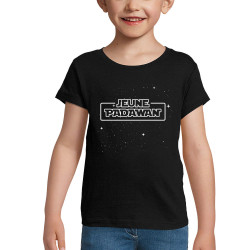 T-shirt fillette noir Jeune Padawan (Gondrax,Films/Séries,Bébés,Star Wars)