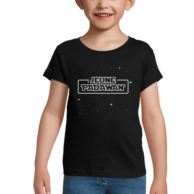 T-shirt fillette noir Jeune Padawan (Gondrax,Films/Séries,Bébés,Star Wars)